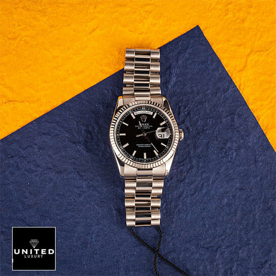 Rolex Day-Date 118239 Replica Orange Blue Background