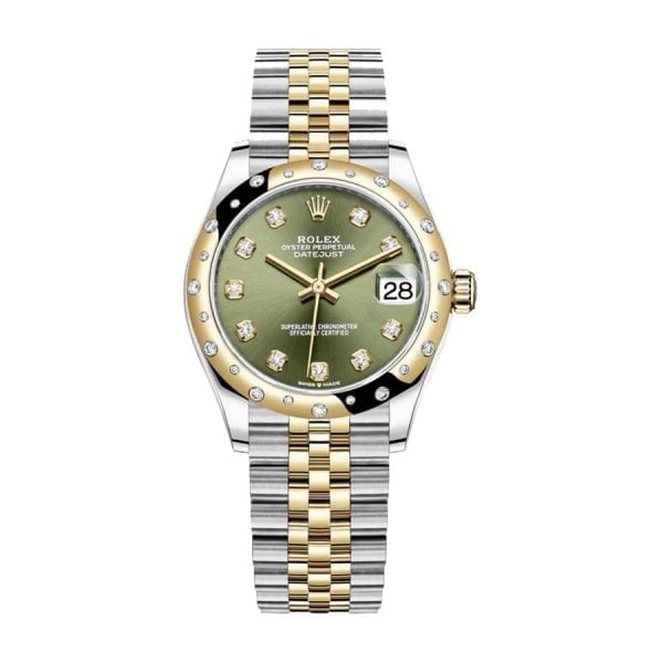 rolex-datejust-278273-31mm-yellow-gold-olive-green-set-diamonds-dial-replica