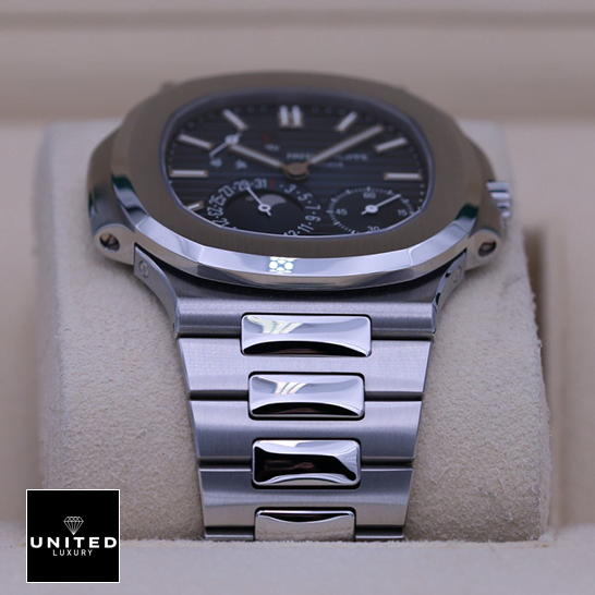 Patek Philippe Nautilus Steel Blue Dial Moon Phase 57121A-001 Replica in the stand