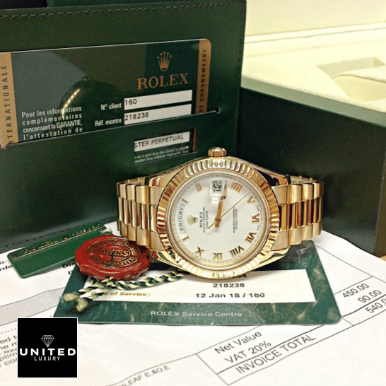 Rolex Day-Date II 218238-0037 Replica & Warrantly Card